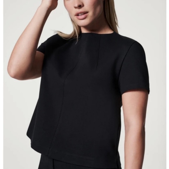 SPANX Tops - *NEW* SPANX THE PERFECT FUNNEL TOP PONTE ZIPPER BACK CLASSIC BLACK 3X